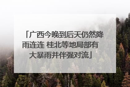广西今晚到后天仍然降雨连连 桂北等地局部有大暴雨并伴强对流